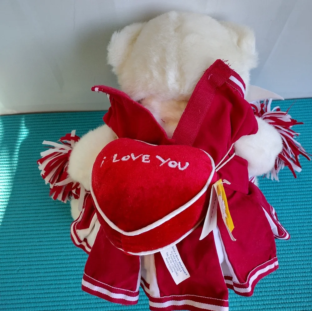 Build-A-Bear workshop Stuffed Polar Bear Wearing Red Cheerleader Outfit